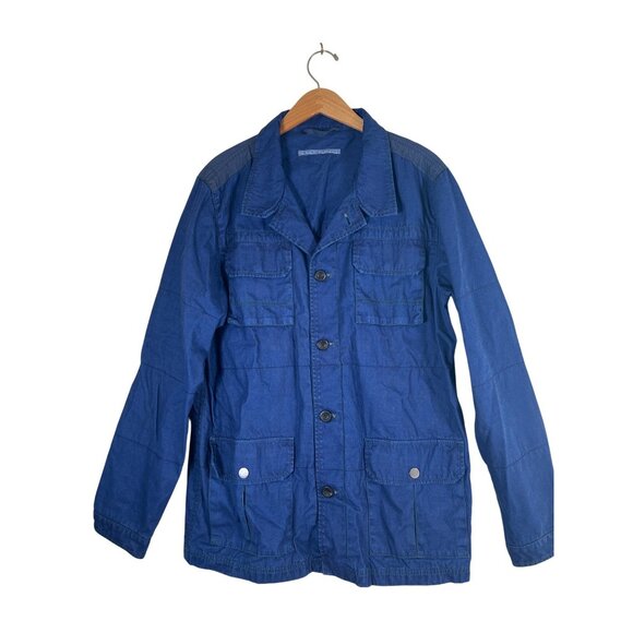 Tommy Bahama Mens Size 46 Chest Blue Jacket Country French Workwear Chore Jacket - Picture 11 of 12